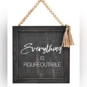 Parisloft Everything Is Figureoutable Wood Picture Farmhouse Wall Home Decor New